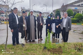  کاشت نهال در بیمارستان امام حسن مجتبی (ع) فومن